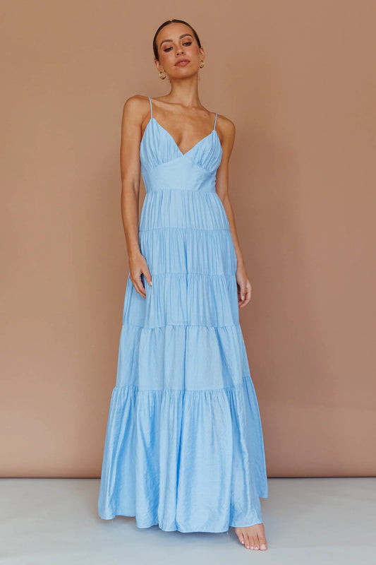 Main Attraction Cami Strap Maxi Dress Blue